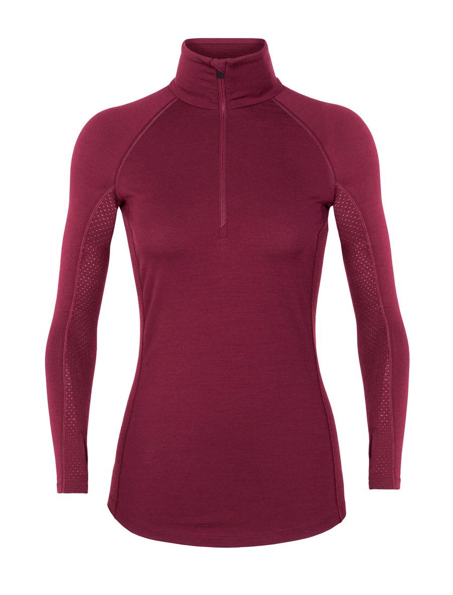 Icebreaker BodyfitZone™ Merino 200 Zone Thermal Long Sleeve Half Zip Top Naisten Base Layers Pinkki | FI 1866JPQJ